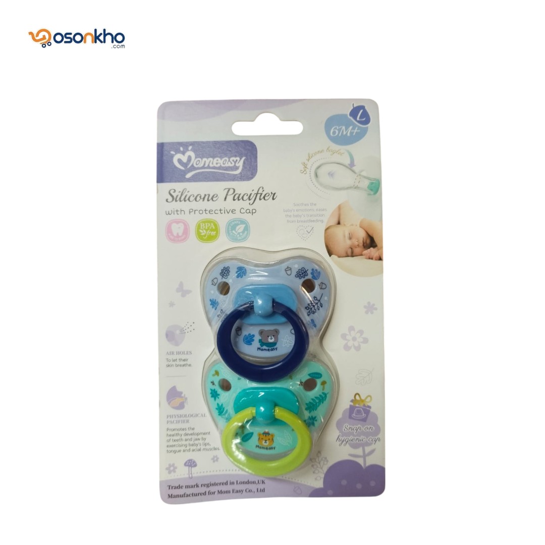 Momeasy silicone pacifier 6m+ with protective cap