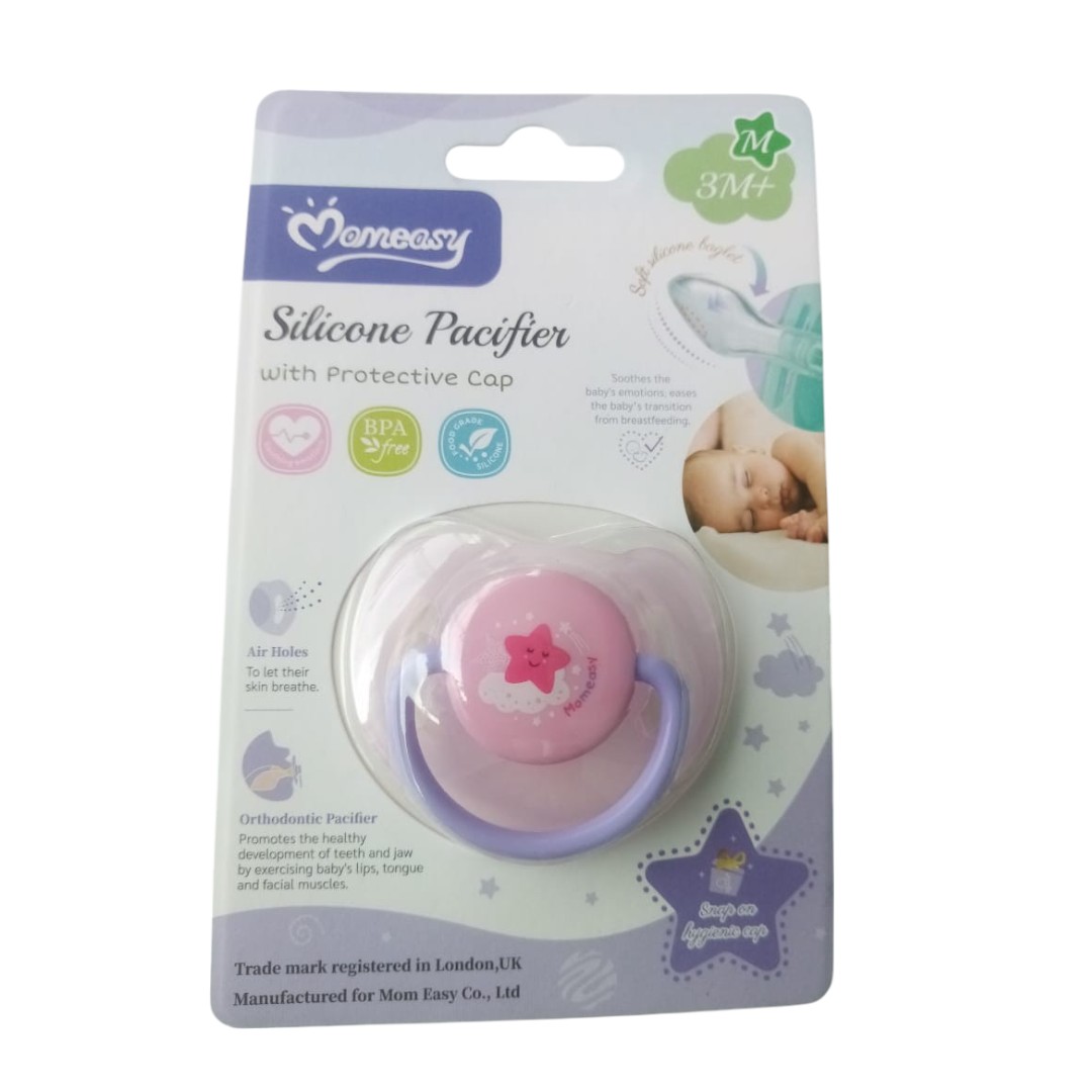 Momeasy Silicone Pacifier 3M+ with protective Cap