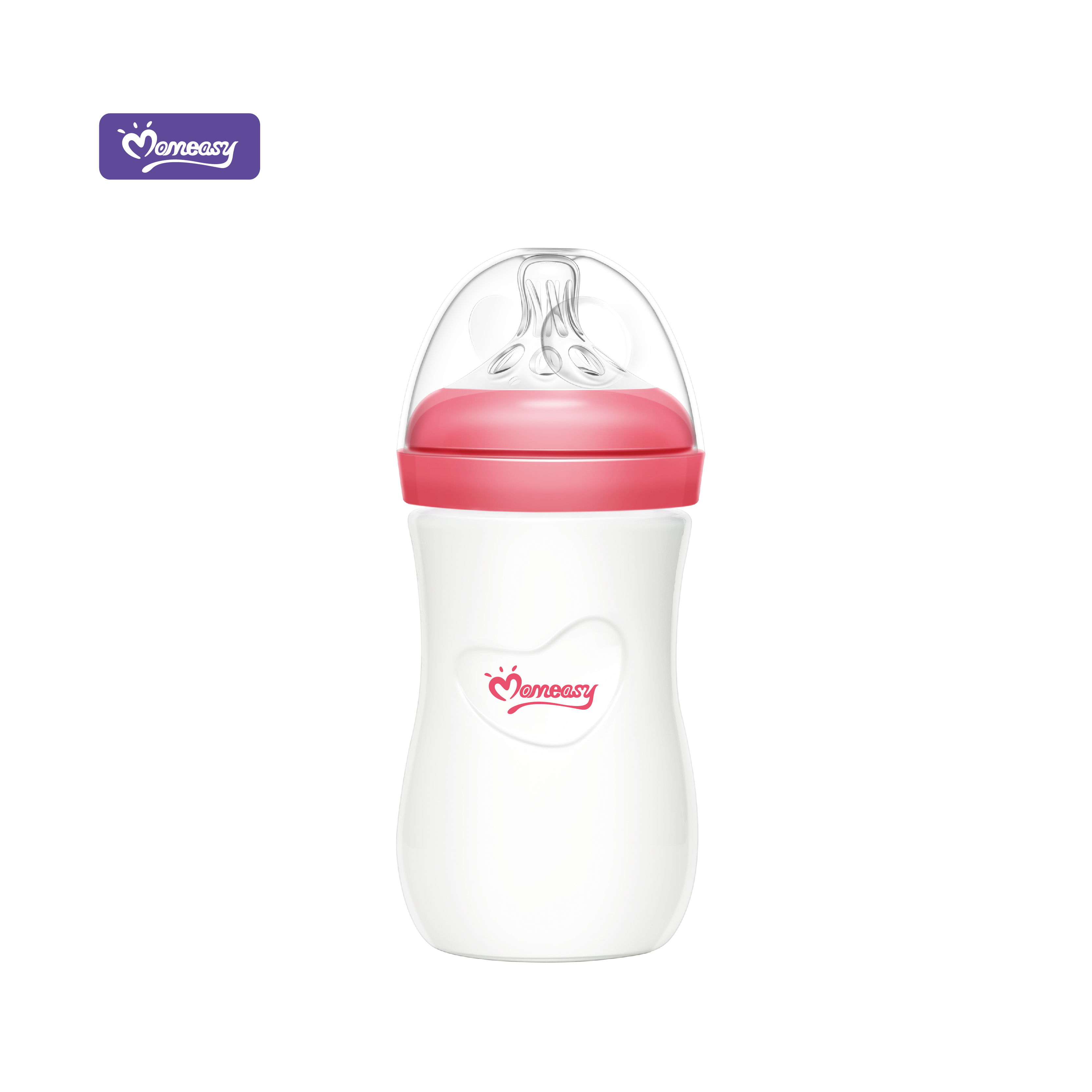 momeasy 240ML Wide-neck glass Feeding Bottle pink 44912