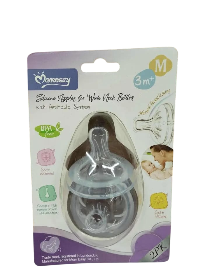Momeasy silicone Nipple for wide neck bottles 3m+