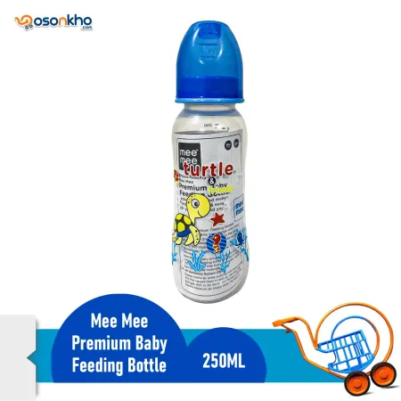 mee mee eazy flo feeding bottle blue 250ml