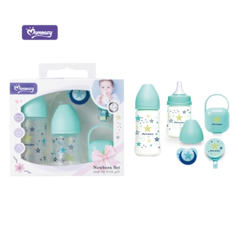 bottle set , (1PC 5oz 150ml wide-neck feeding bottles,1PC 8oz wide-neck feeding bottles,1PC pacifier storage box,1PC M flow orthodontic pacifier, 1PC pacifier holder)